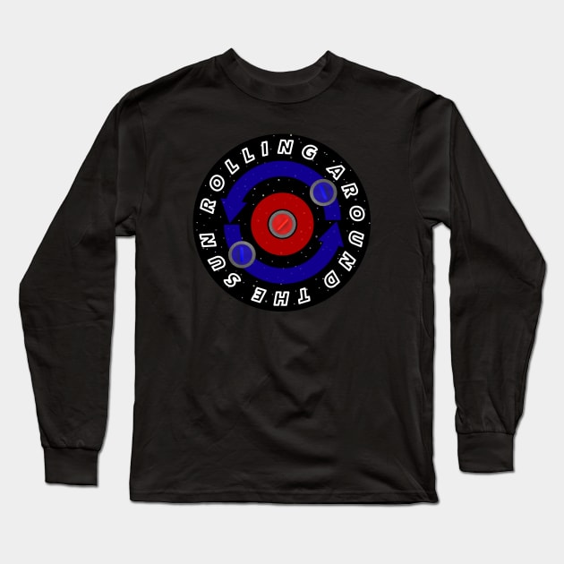 [Apparel&Sticker] Curling Stone rolling like the Earth's orbit Long Sleeve T-Shirt by kinocomart